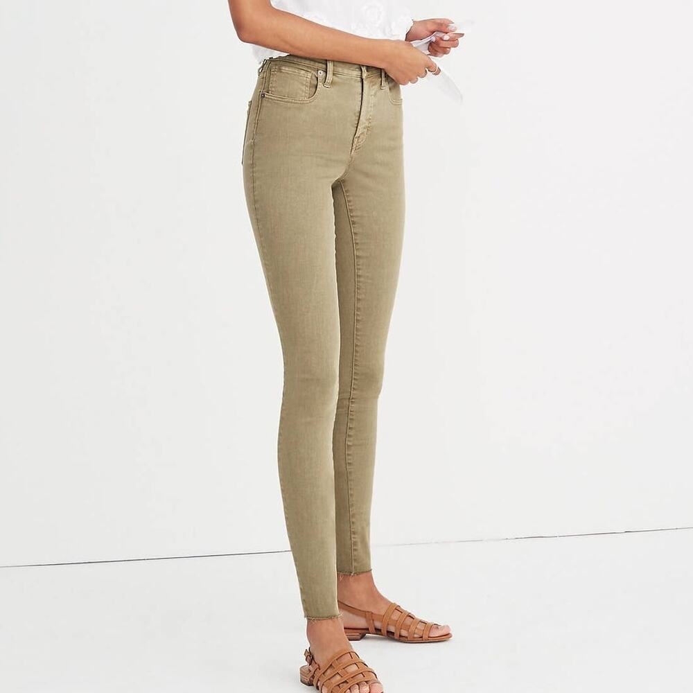 Madewell High Rise Skinny Jeans Raw Hem Garment Dyed Edition
